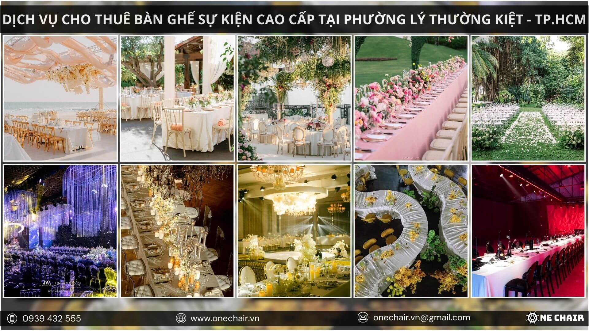 Hình 1: Giải pháp không gian sự kiện tối ưu với bàn ghế cao cấp tại phường Lý Thường Kiệt, TP.Hồ Chí Minh.