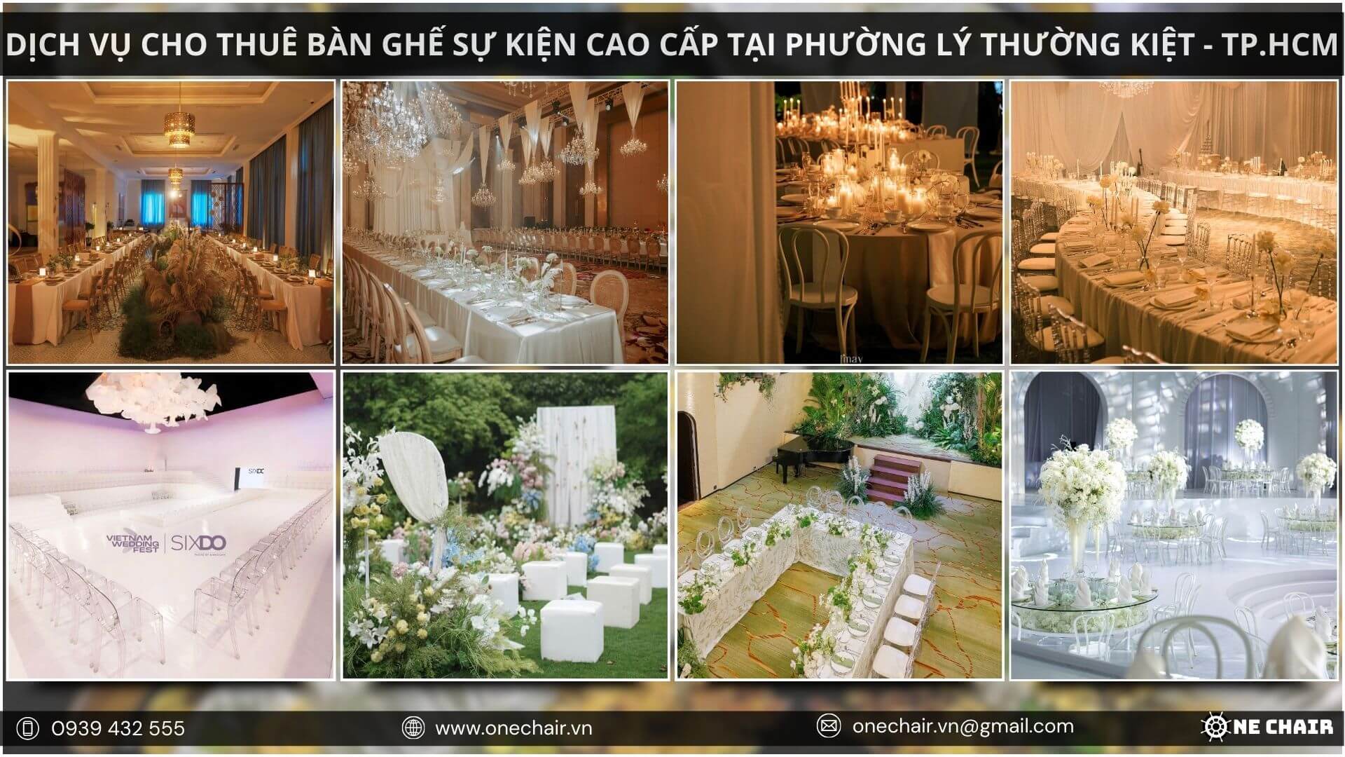 Hình 4: Bàn ghế sang trọng, mảnh ghép hoàn hảo cho không gian sự kiện tại TP. Hồ Chí Minh.