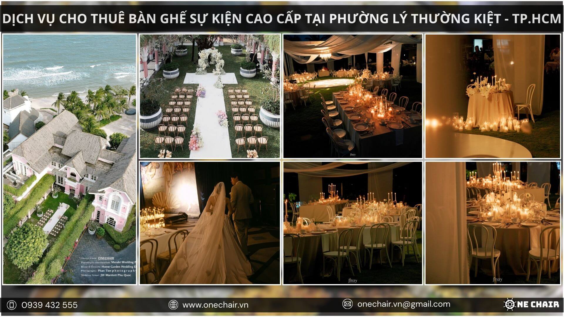 Hình 8: Ghế sự kiện vân gỗ, mang vẻ đẹp hoài cổ và lãng mạn cho sự kiện.