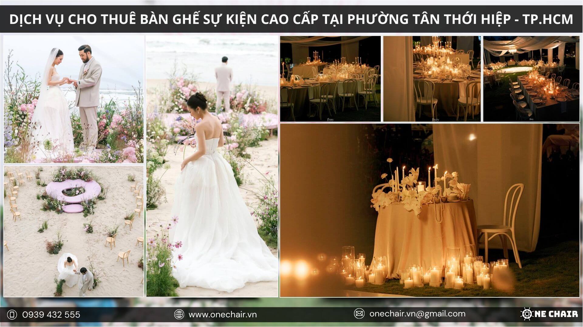 Ghế sự kiện phong cách vintage cho tiệc cưới và sự kiện nghệ thuật.
