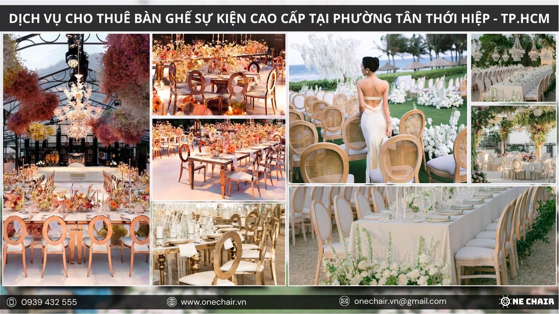 Ghế sự kiện sang trọng cho tiệc cưới và gala.