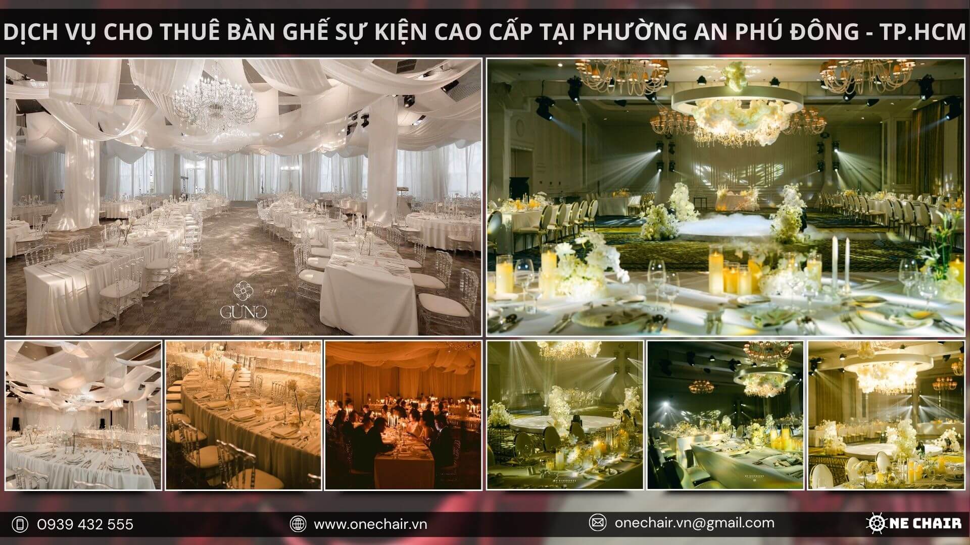 Bàn ghế sự kiện cao cấp góp phần nâng tầm không gian.