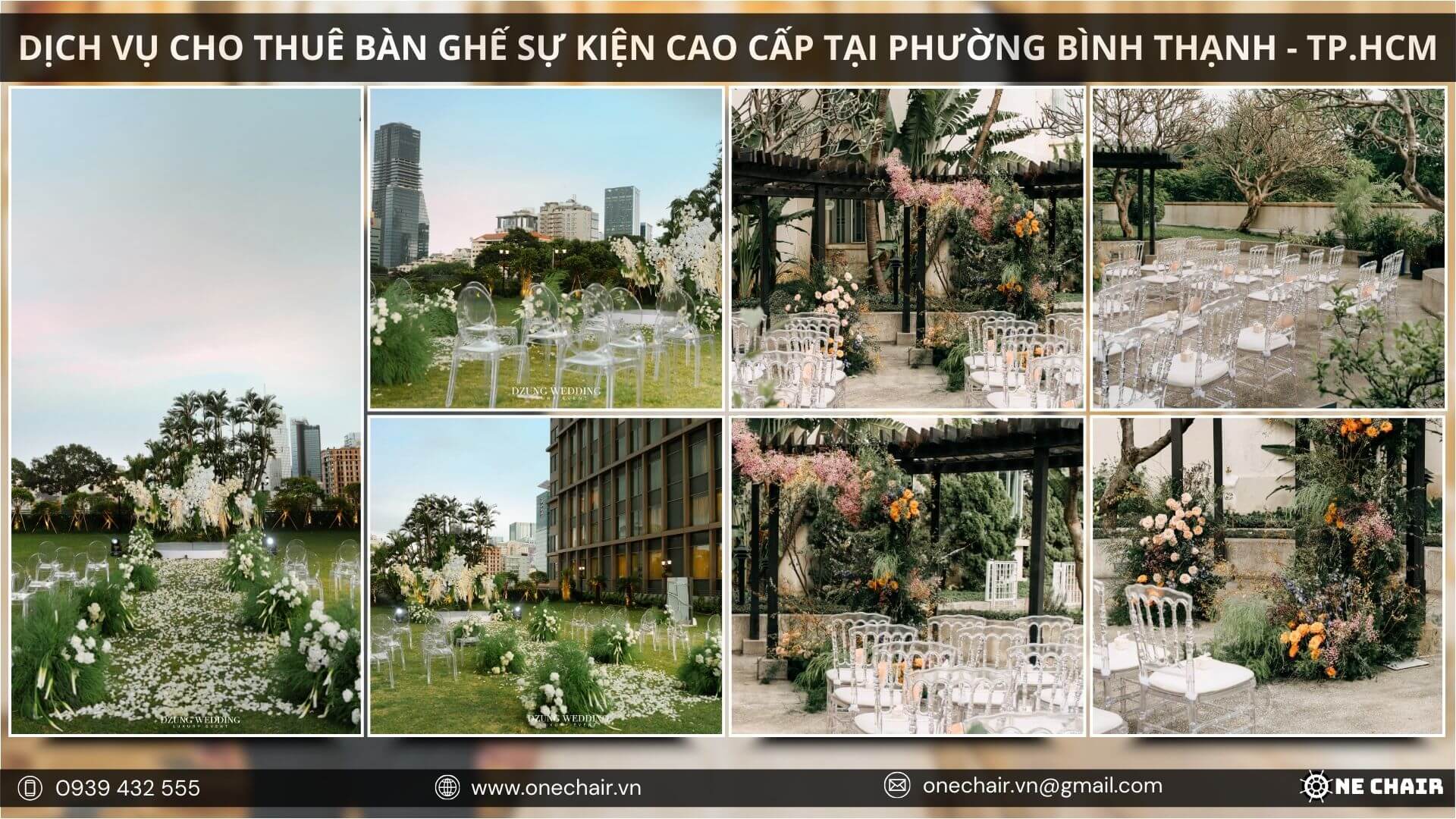 Hình 11: Các sản phẩm và dịch vụ cho thuê nội thất sự kiện cao cấp của One Chair tại Thành phố Hồ Chí Minh.
