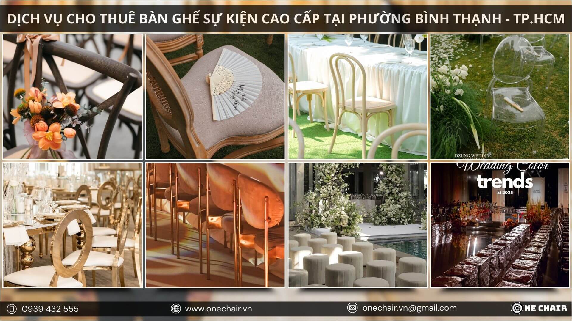 Hình 12: Những mẫu bàn ghế và nội thất sự kiện đạt chuẩn chất lượng quốc tế của One Chair.