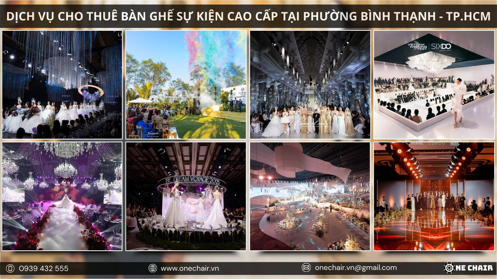 Hình 14: Bàn ghế và nội thất sự kiện của One Chair giúp nâng tầm không gian sự kiện.
