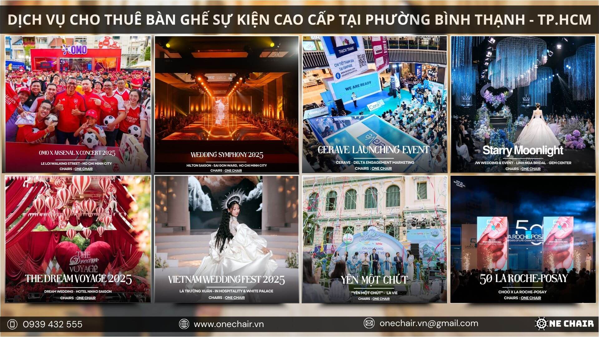 Hình 15: Các dự án nổi bật của One Chair tại những sự kiện cao cấp ở Thành phố Hồ Chí Minh.