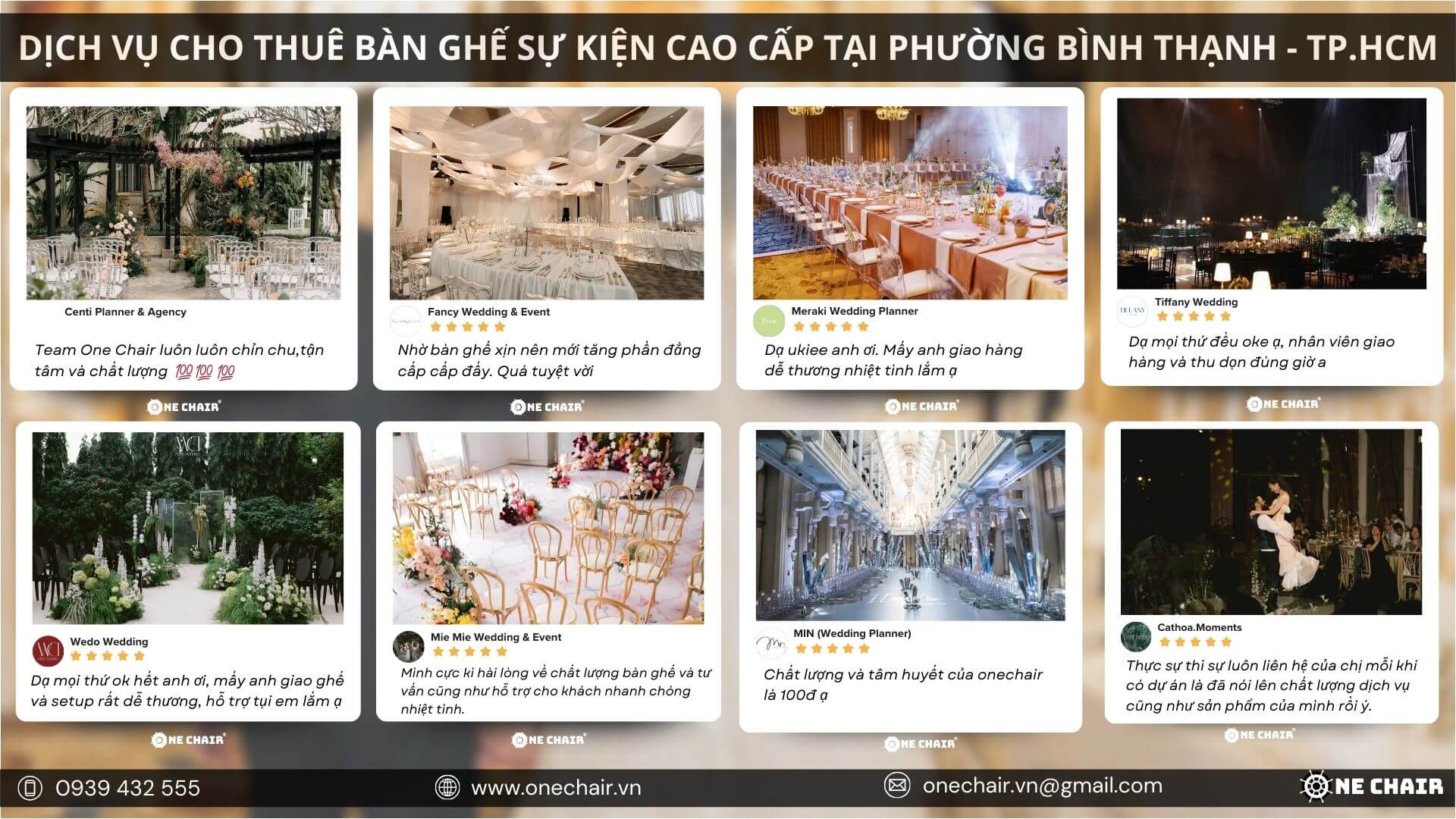 Hình 21: Những phản hồi tích cực của khách hàng về dịch vụ cho thuê nội thất sự kiện của One Chair.