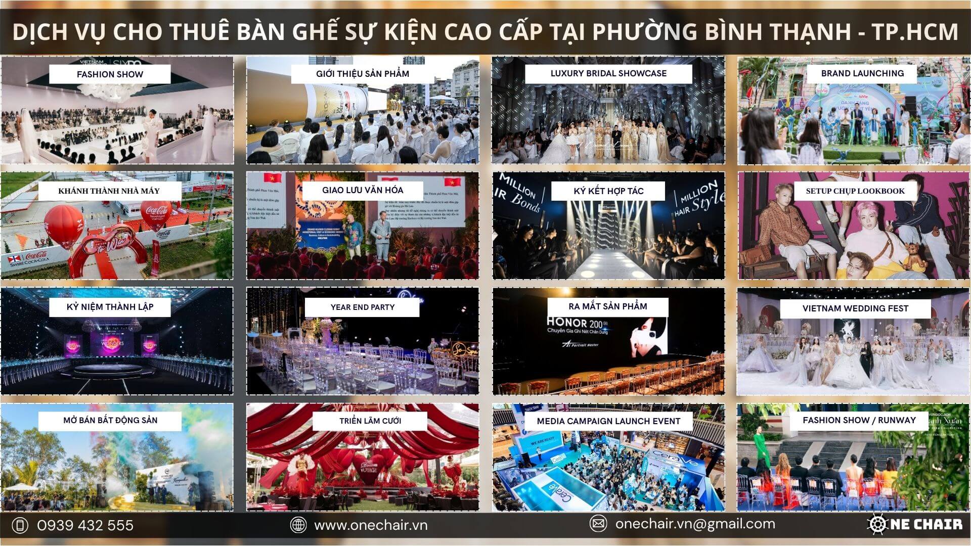 Hình 22: Liên hệ One Chair để thuê nội thất sự kiện.