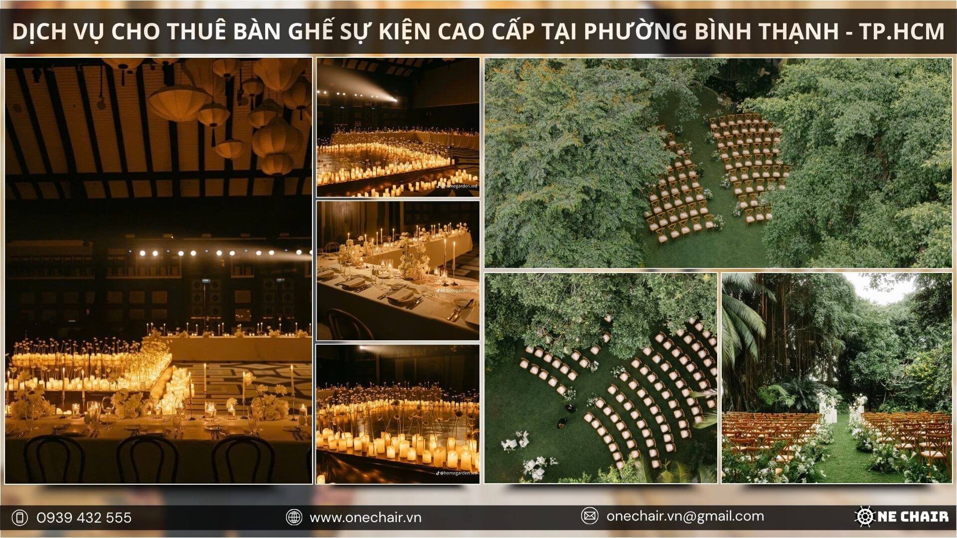 Hình 3: Bố trí nội thất sự kiện phong cách tối giản với ánh sáng và bàn ghế hài hòa tại Phường Bình Thạnh.