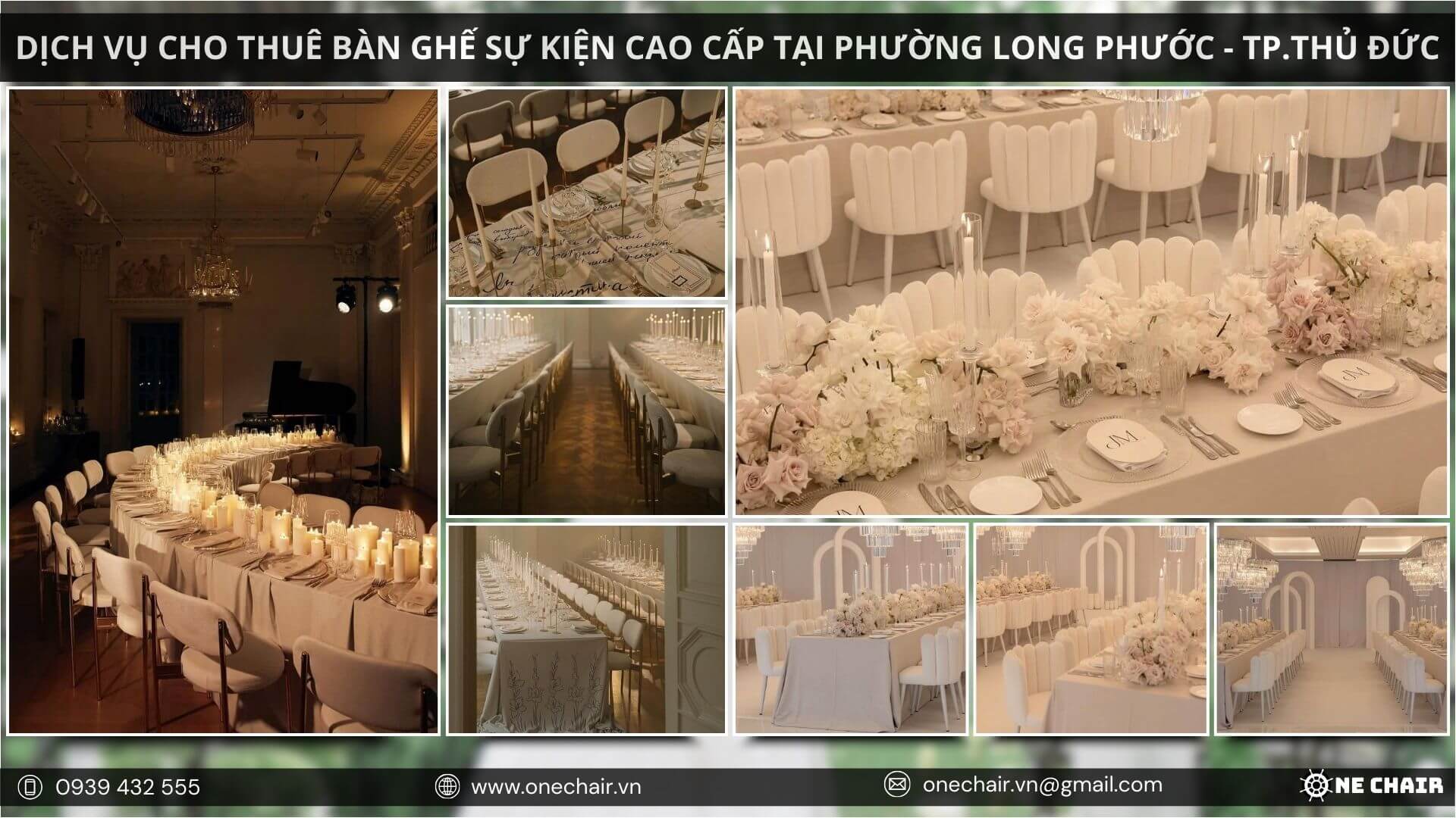 Hình 1: Dịch vụ cho thuê bàn ghế sự kiện cao cấp tại TP. Thủ Đức biến không gian sự kiện thành một tác phẩm nghệ thuật sống động.