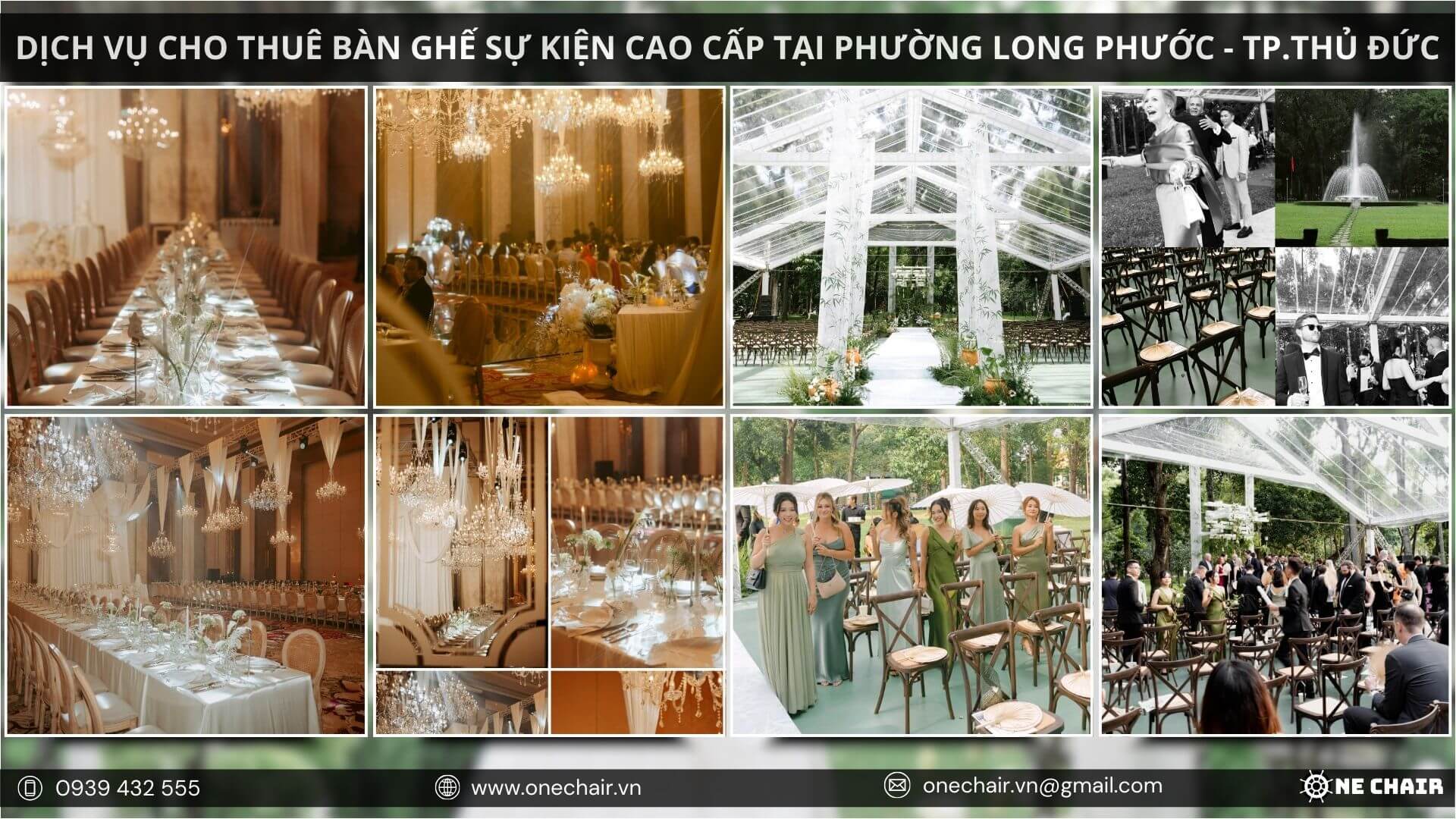 Hình 4: One Chair cung cấp bàn ghế sự kiện cao cấp, góp phần tạo nên trải nghiệm hoàn hảo cho mọi sự kiện.