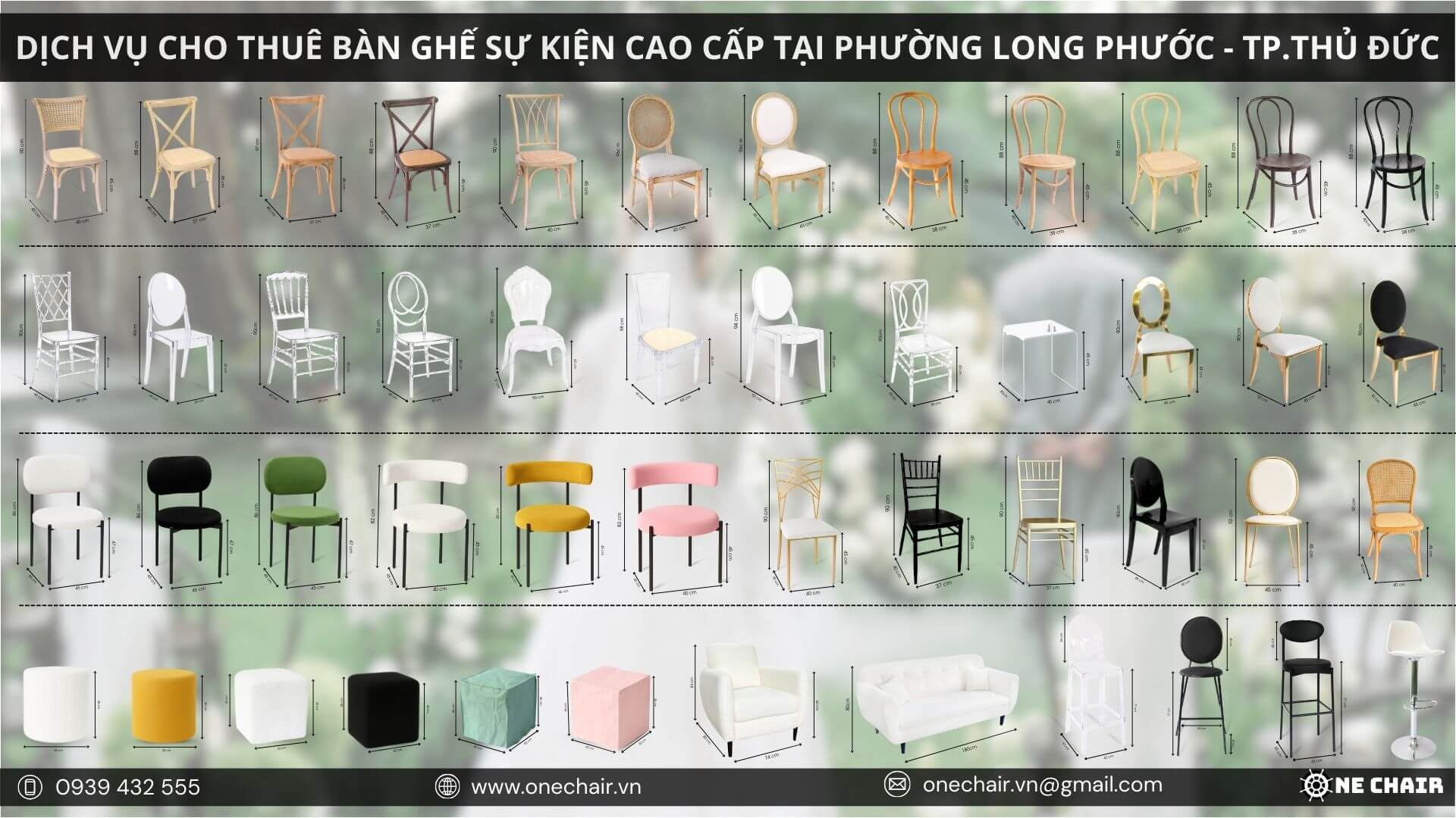 Hình 6: Bộ sưu tập bàn ghế sự kiện chuẩn mực quốc tế tại phường Long Phước, Thành phố Thủ Đức.