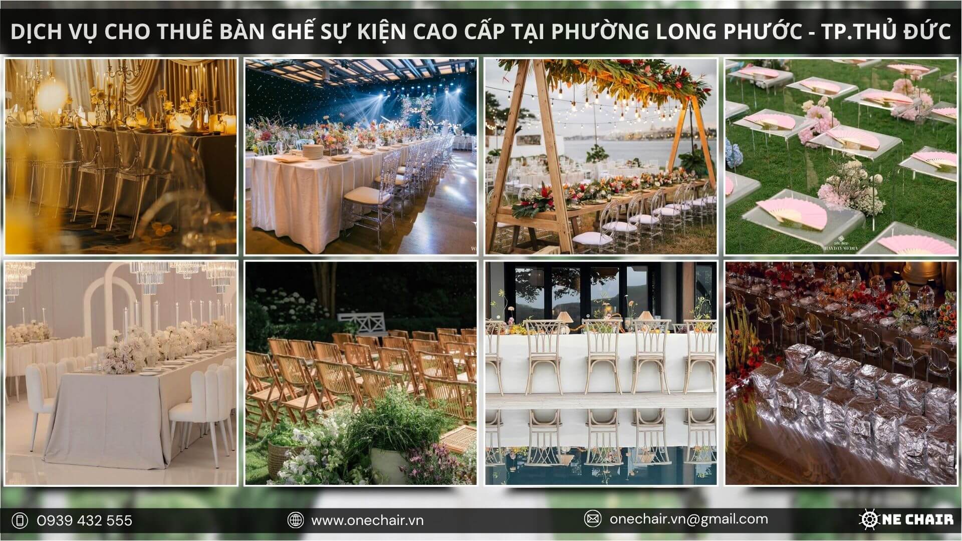 Hình 8: Bàn ghế sự kiện nhập khẩu mang phong cách quốc tế tại TP. Hồ Chí Minh.