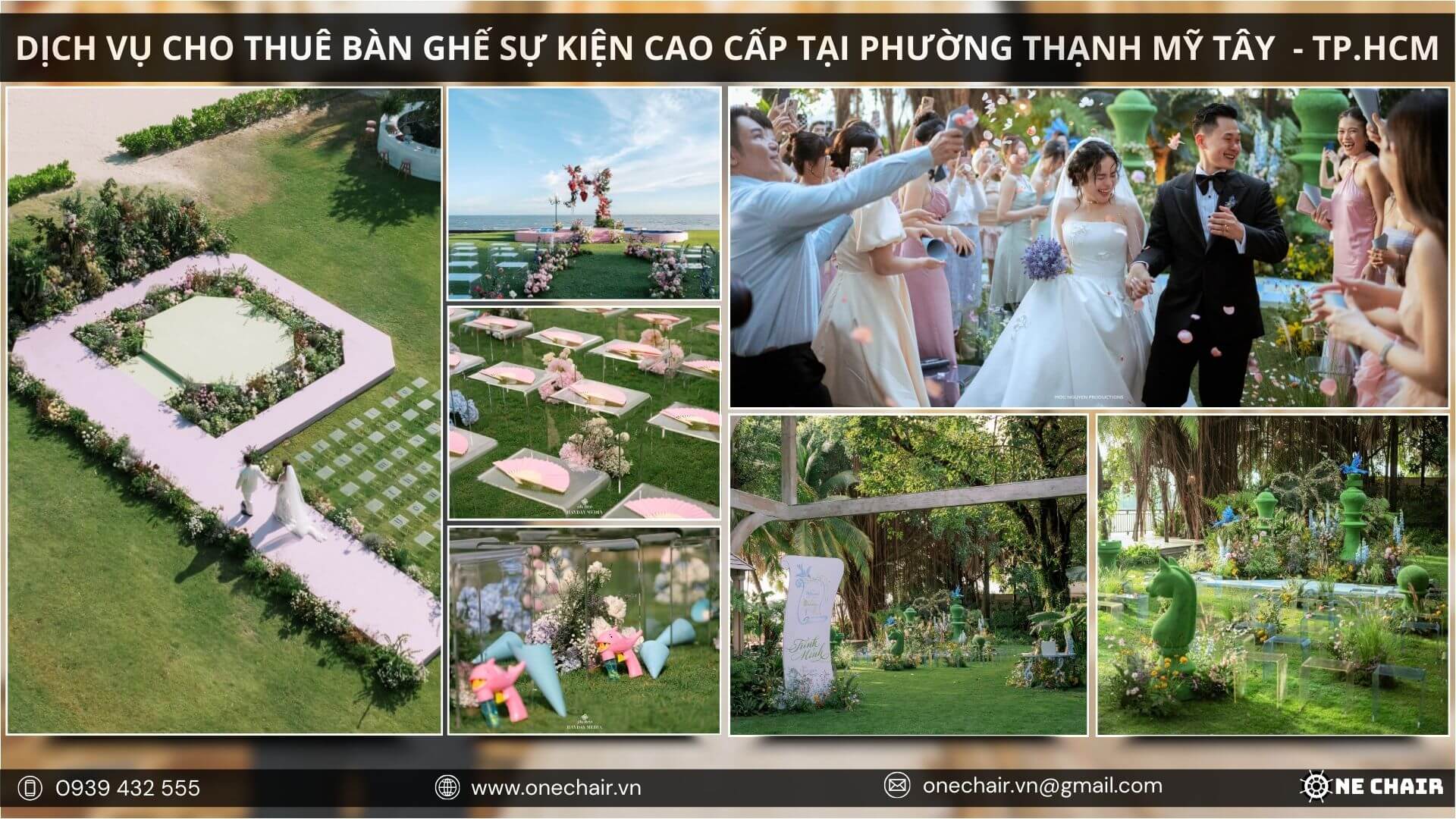 Hình 11: Bàn ghế chuyên dụng cho sự kiện ngoài trời, tạo không gian thơ mộng tại Thành phố Hồ Chí Minh.