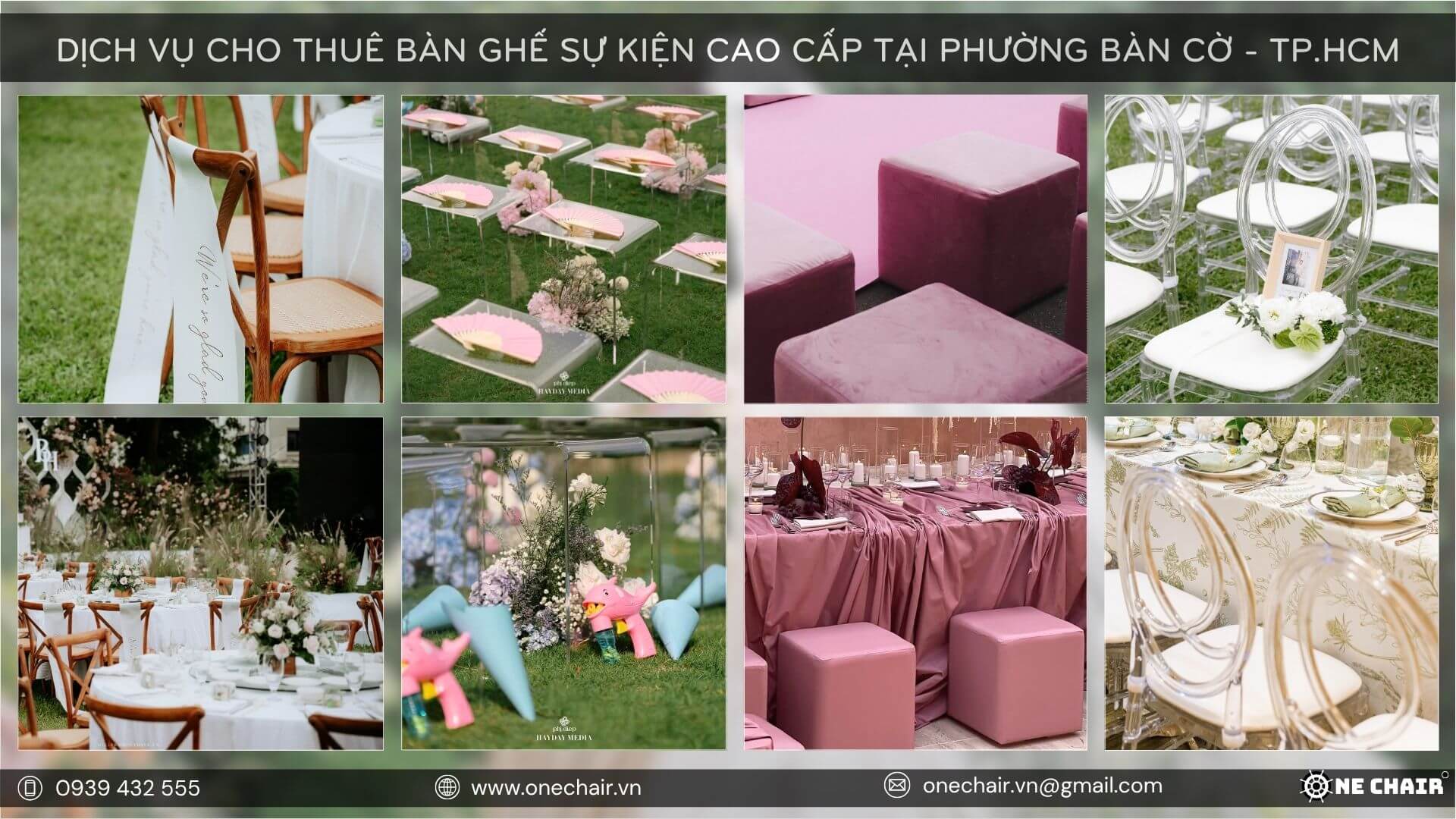 Từng chi tiết nhỏ ở bàn ghế sự kiện đều được chăm chút
