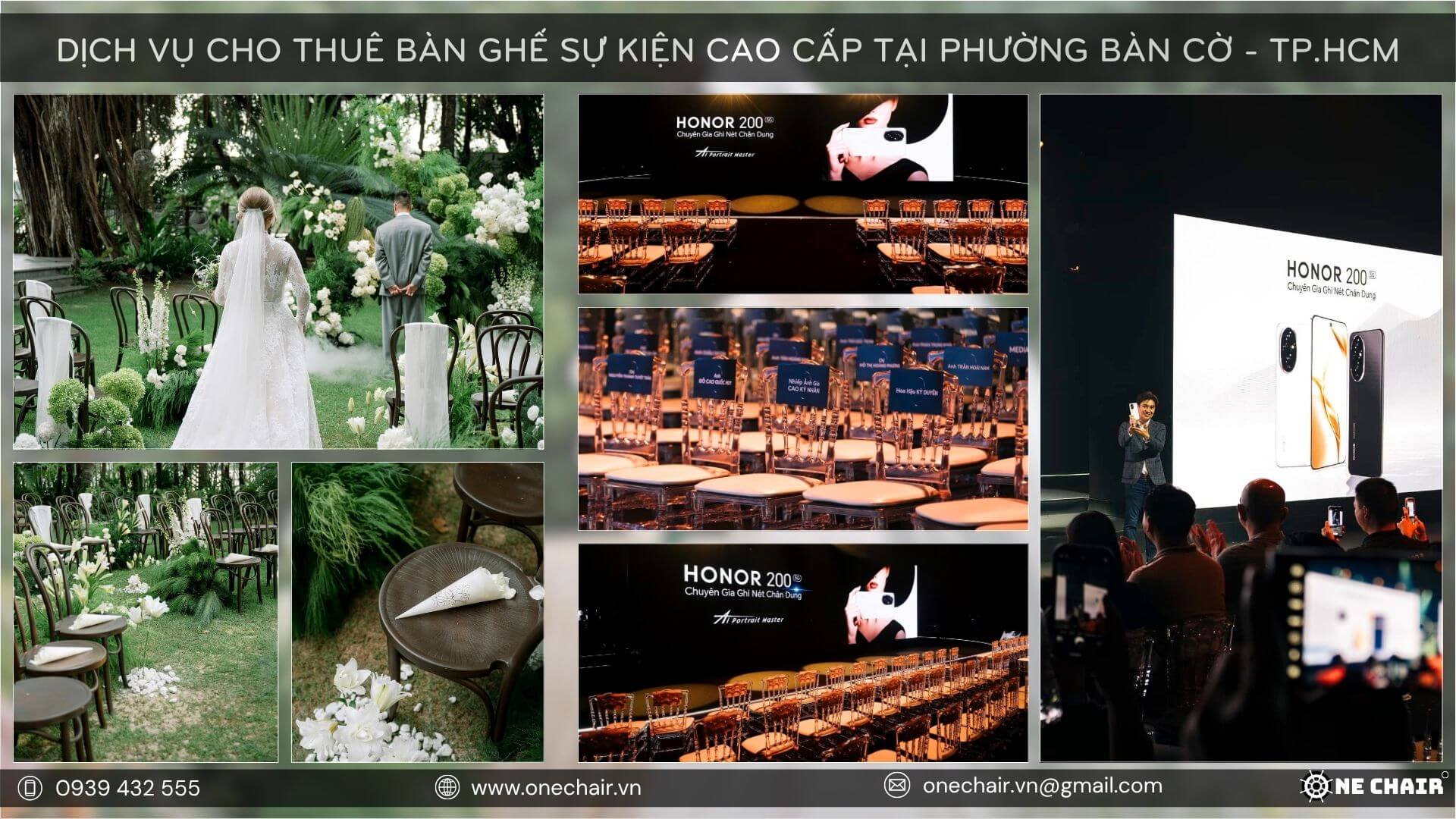 Ghế và bàn sự kiện cao cấp kể câu chuyện không gian tại phường Bàn Cờ