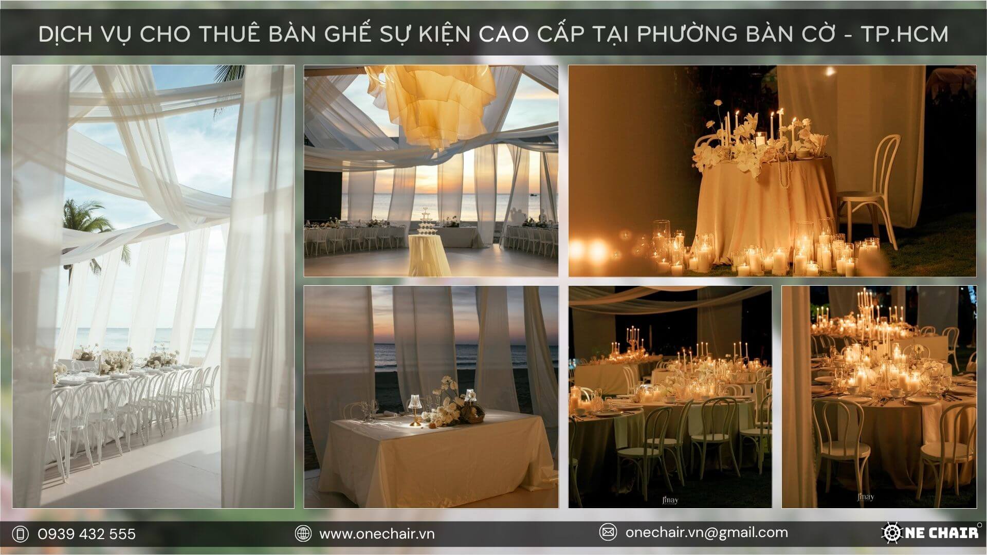 Ghế Vintage rustic cho tiệc ngoài trời tại phường Bàn Cờ