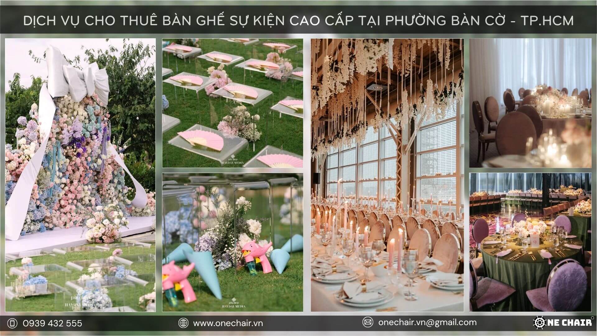 Kiểu dáng bàn ghế sự kiện đa dạng tại phường Bàn Cờ
