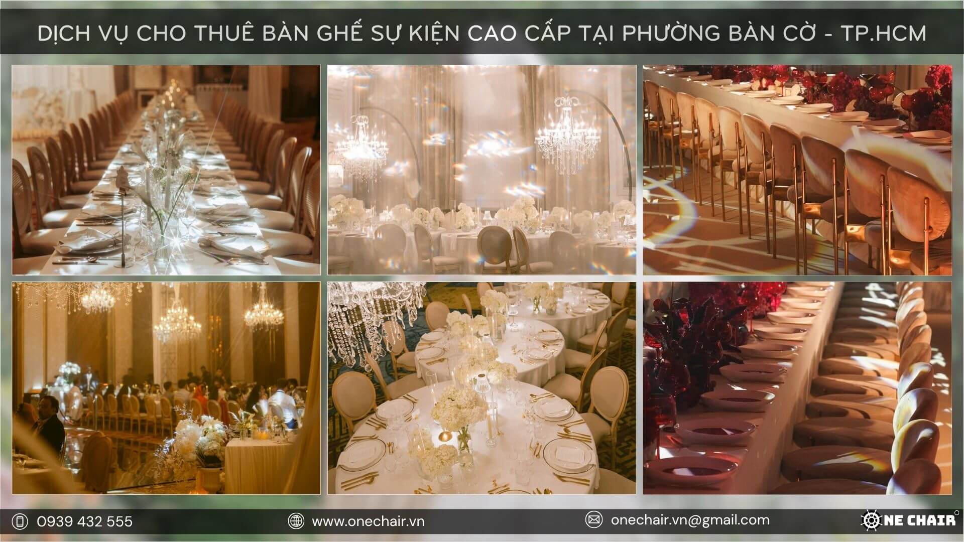 Bàn ghê sự kiện phối hợp ánh sáng tại phường Bàn Cờ