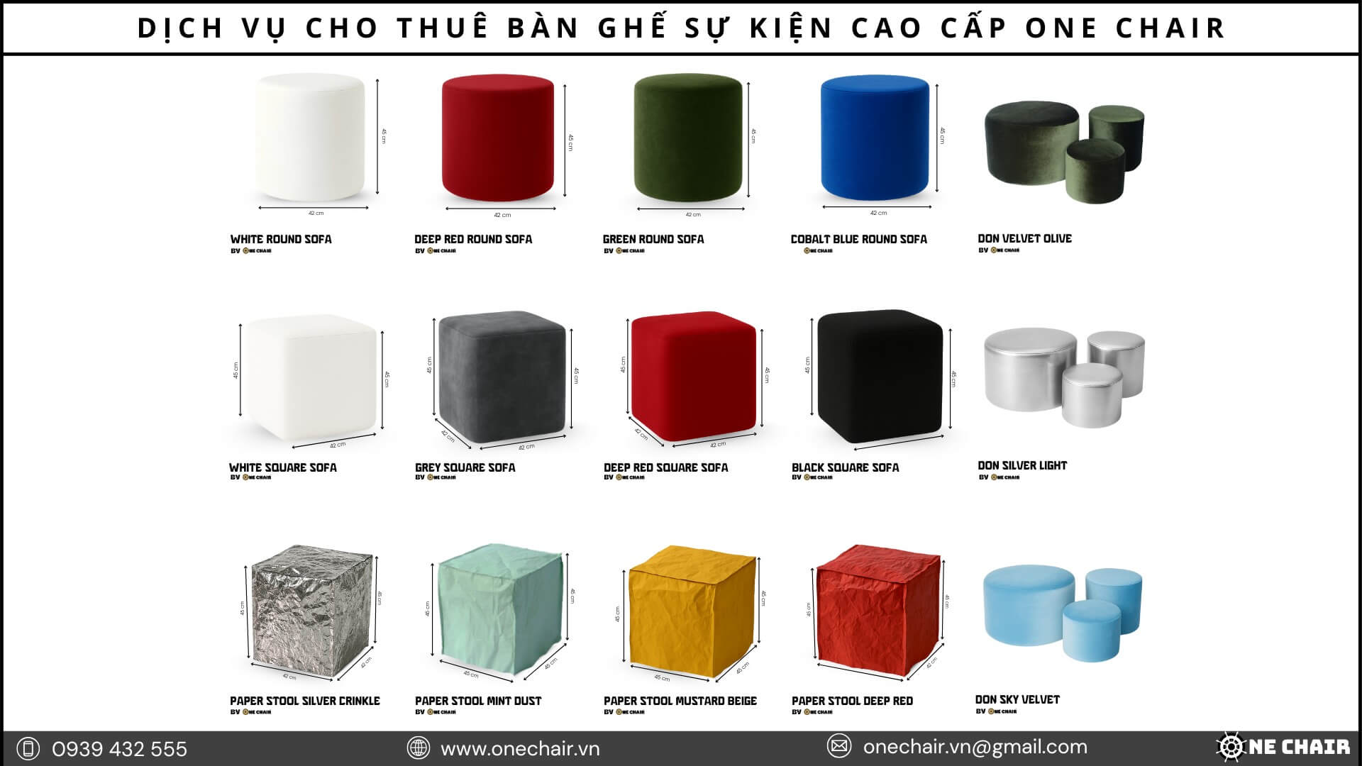 Hình 10: BST ghế ottoman và stool cho không gian trải nghiệm tại Đà Nẵng