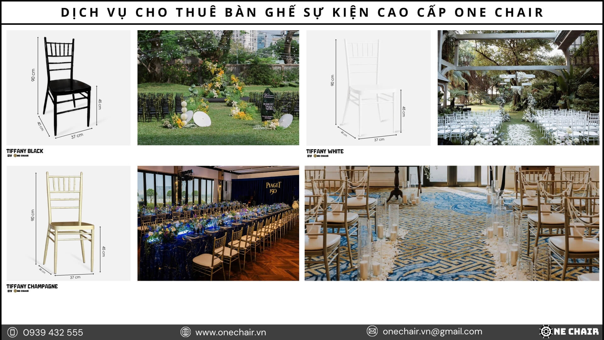 Hình 11: BST ghế Chiavari Tiffany cho sự kiện và hội nghị tại Đà Nẵng