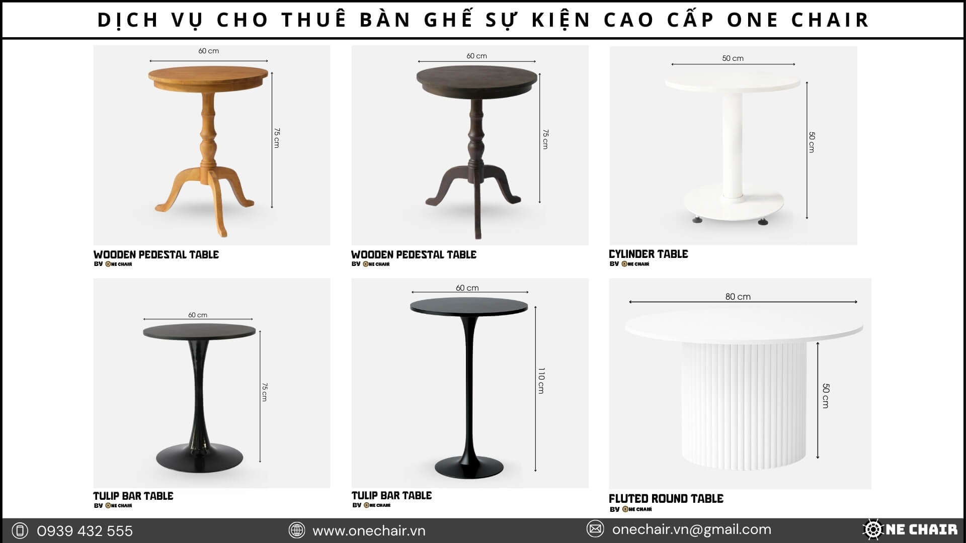 Hình 14: BST bàn sự kiện cao cấp One Chair tại Đà Nẵng