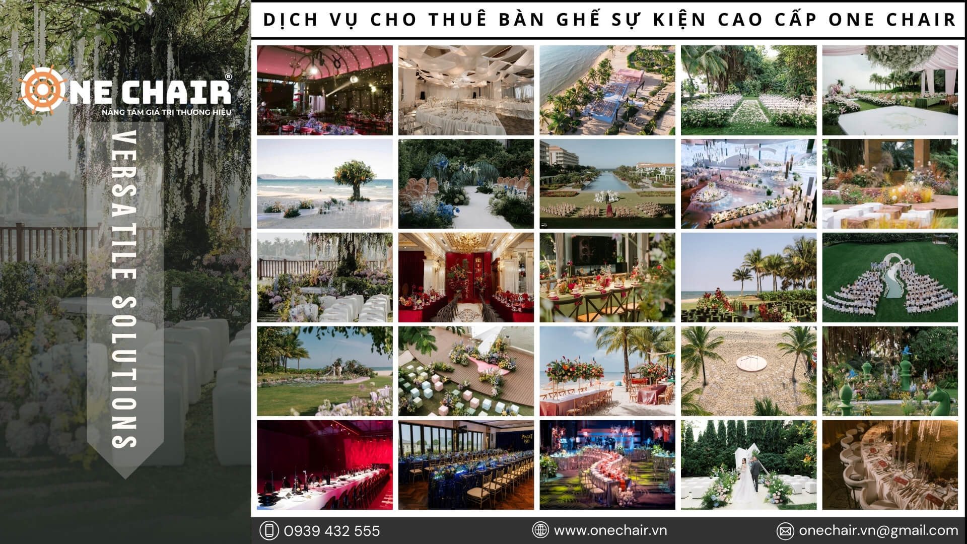 Hình 1: Cho thuê bàn ghế sự kiện cao cấp One Chair tại TP. Đà Nẵng