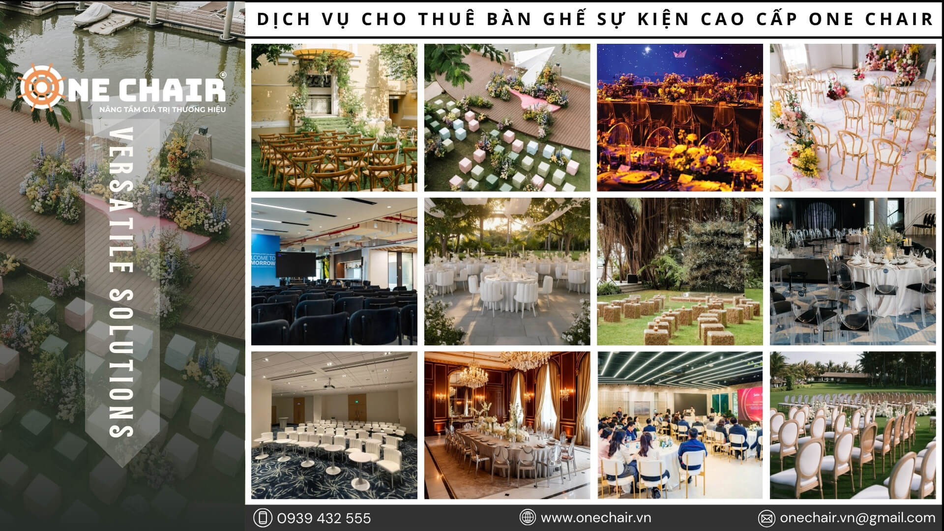 Hình 3: ONE CHAIR – Đơn vị cho thuê bàn ghế sự kiện cao cấp theo chuẩn thẩm mỹ