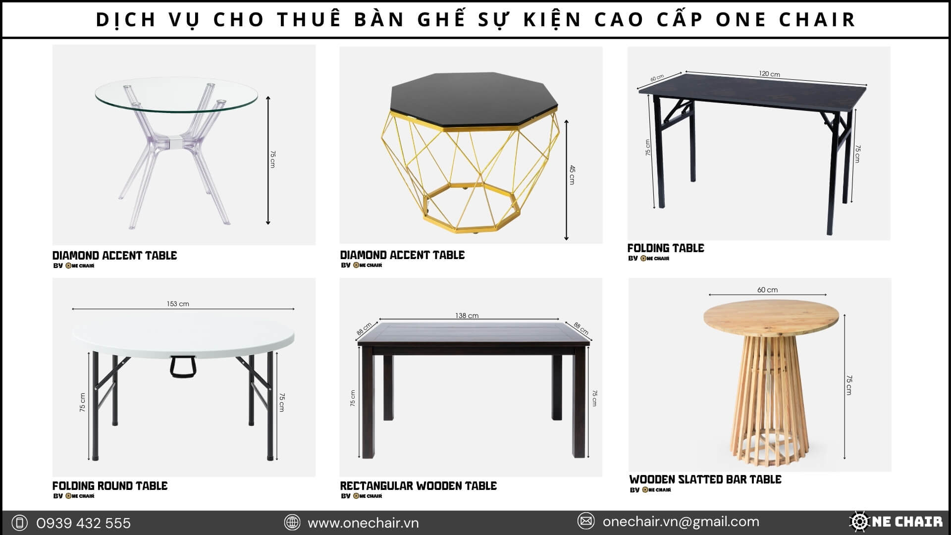 Hình 14: BST bàn sự kiện cao cấp One Chair tại Khánh Hòa
