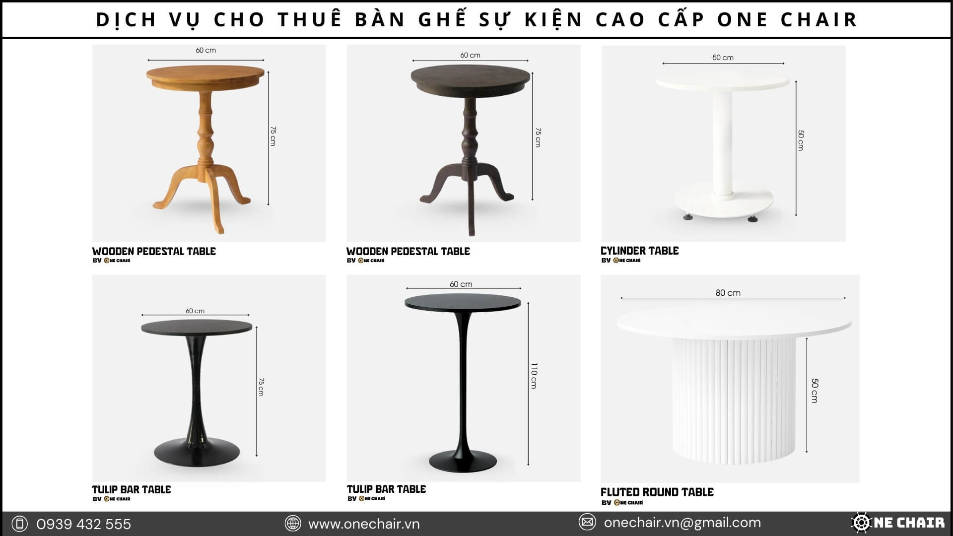 Hình 14.1: BST bàn sự kiện cao cấp One Chair tại Khánh Hòa