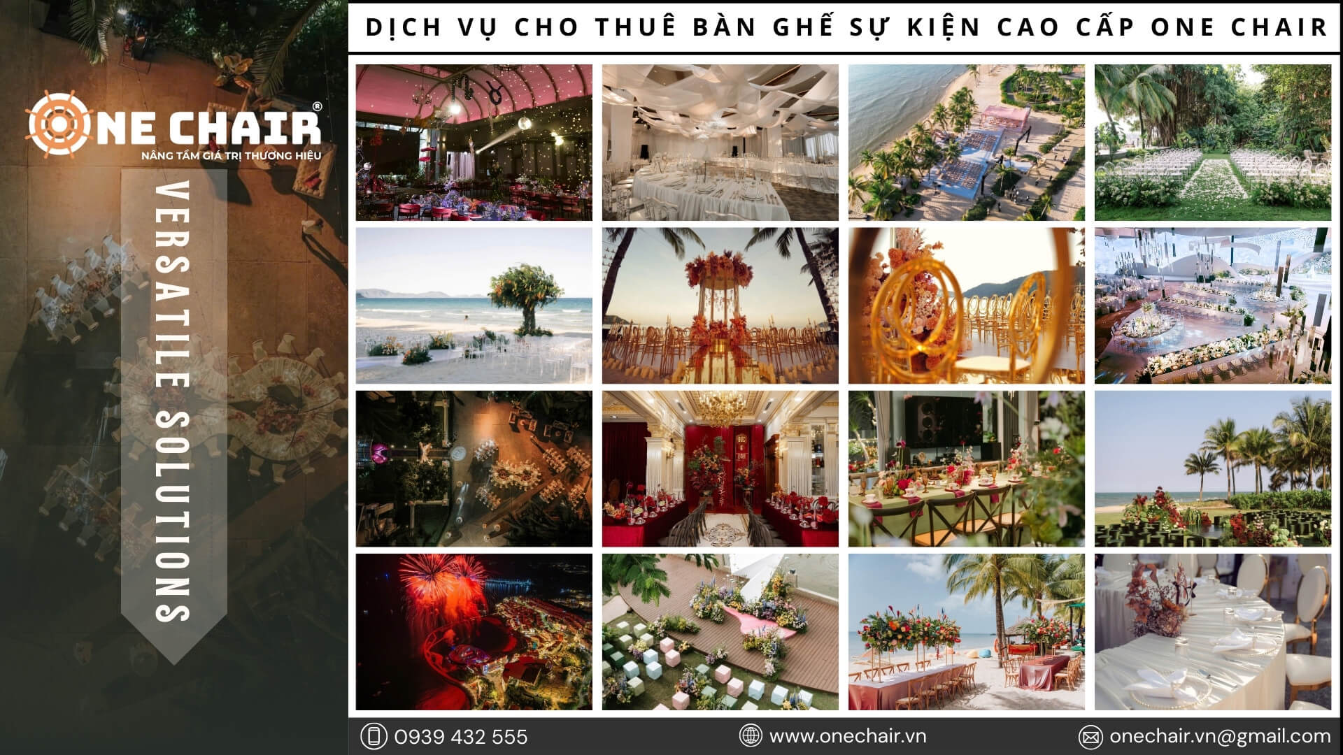 Hình 1: Cho thuê bàn ghế sự kiện cao cấp One Chair tại tỉnh Khánh Hòa