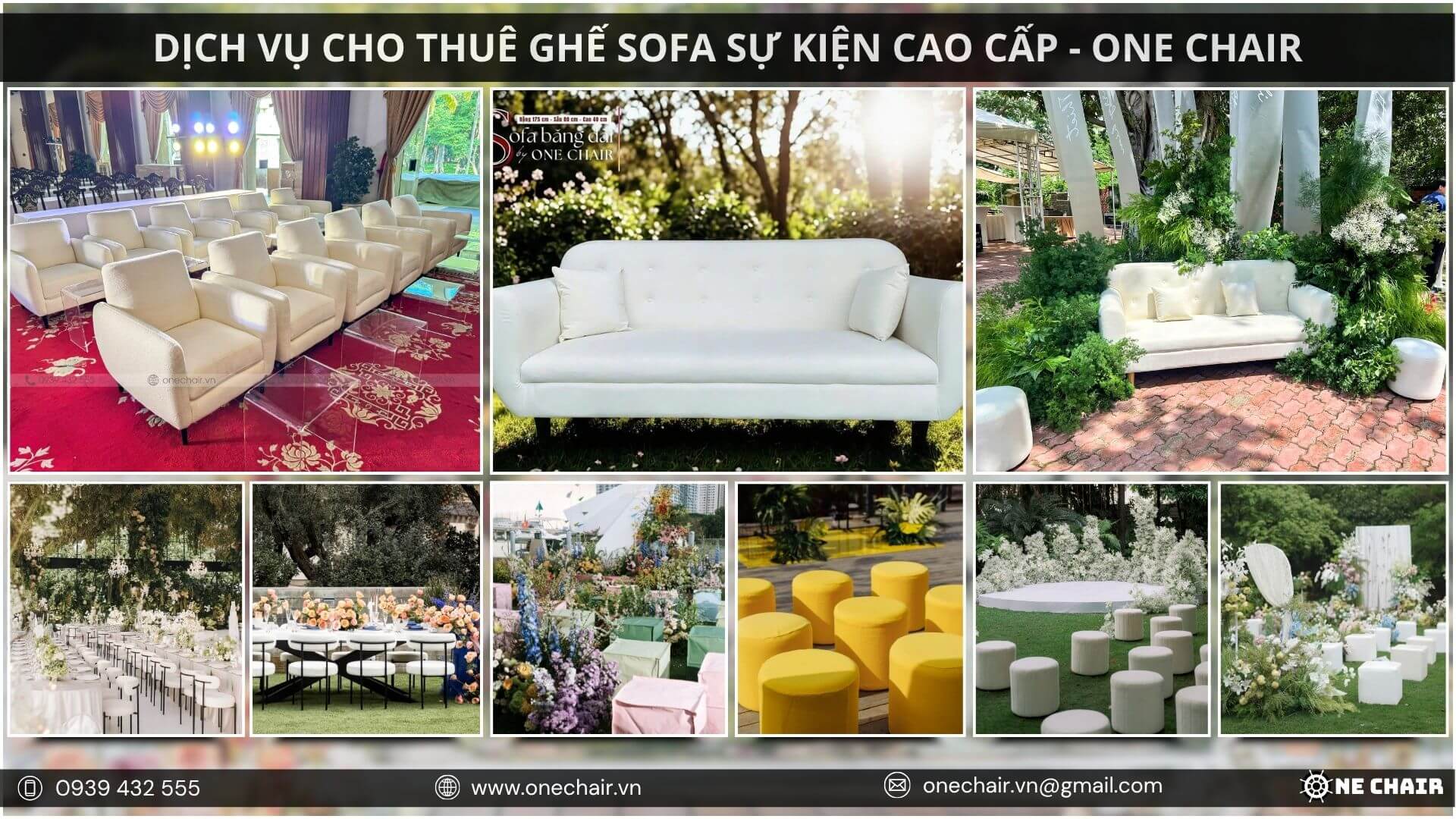 Hình 13: Bộ sưu tập sofa sự kiện cao cấp của ONE CHAIR tại TP.HCM – đa dạng kiểu dáng và phong cách