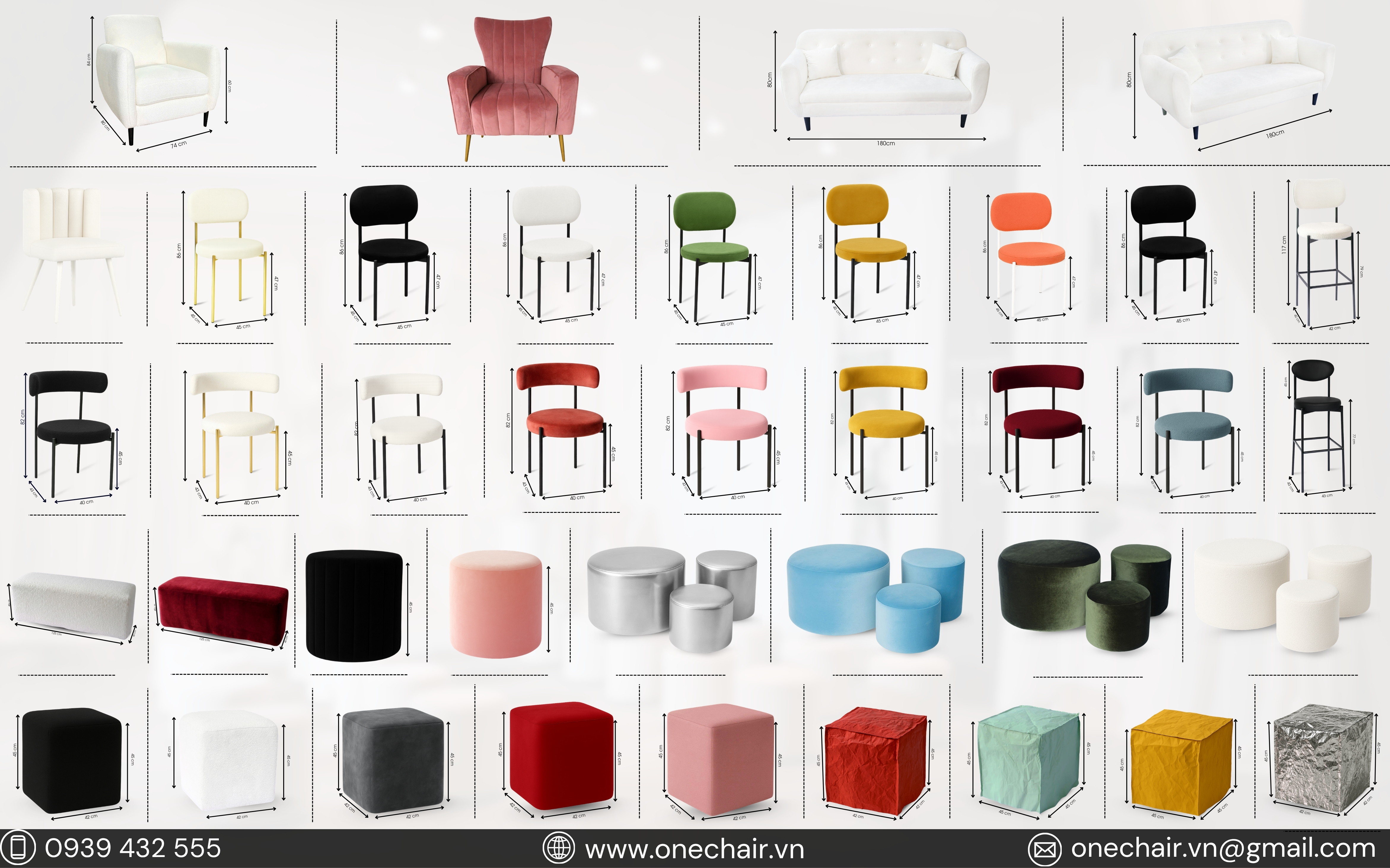 Bộ sưu tập ghế sofa sự kiện ONE CHAIR cho thuê tại TP.HCM