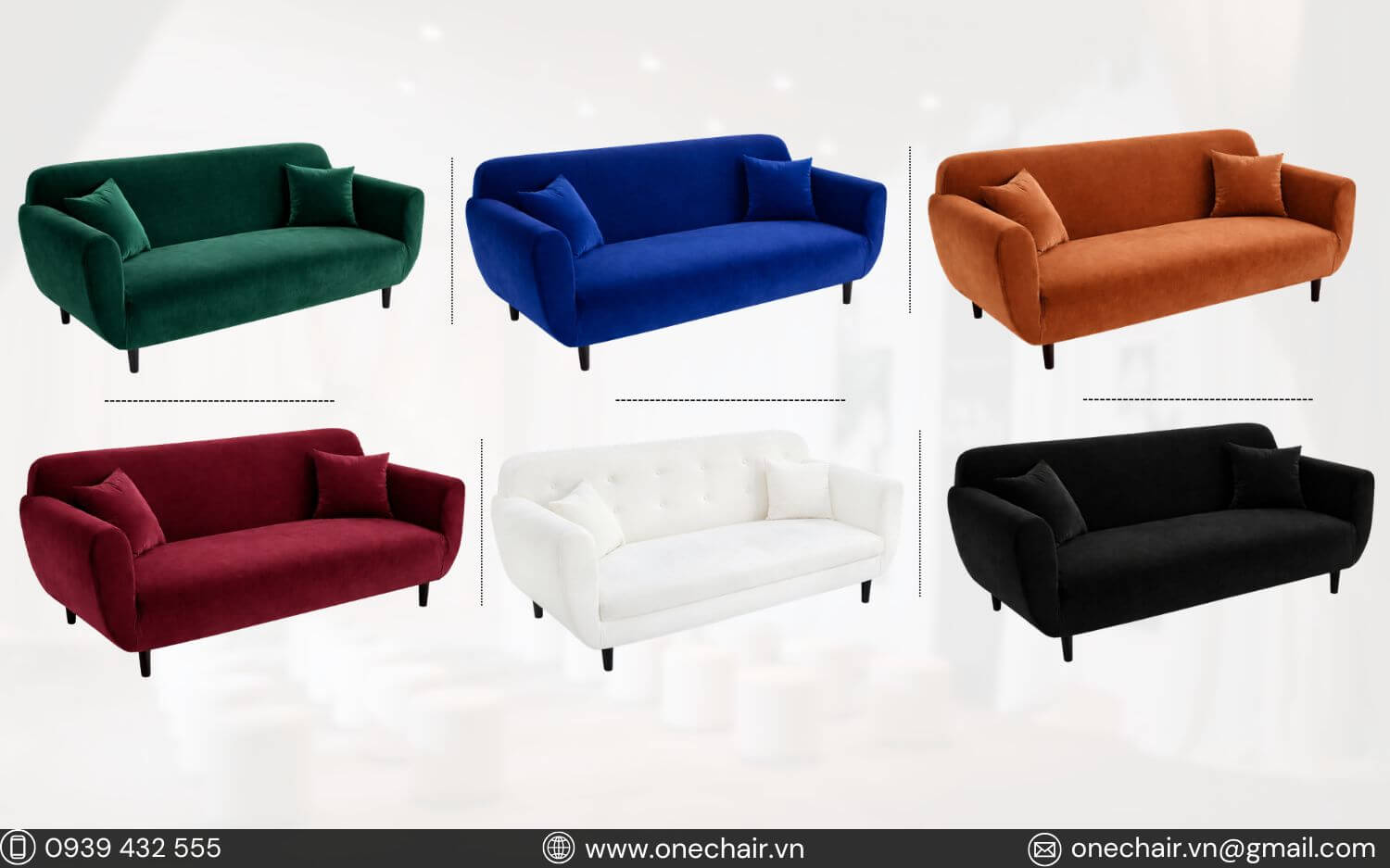 Bộ sưu tập màu sofa băng dài cao cấp cho sự kiện