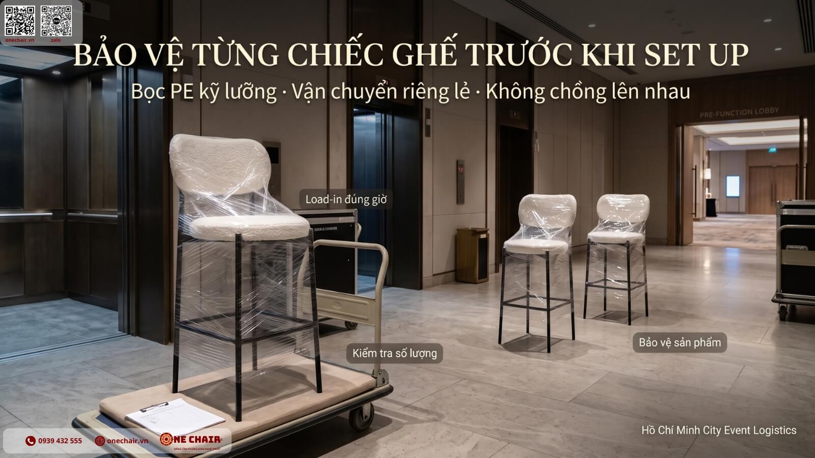 Doi setup van chuyen ghe bar vao dia diem to chuc su kien tai TP.HCM