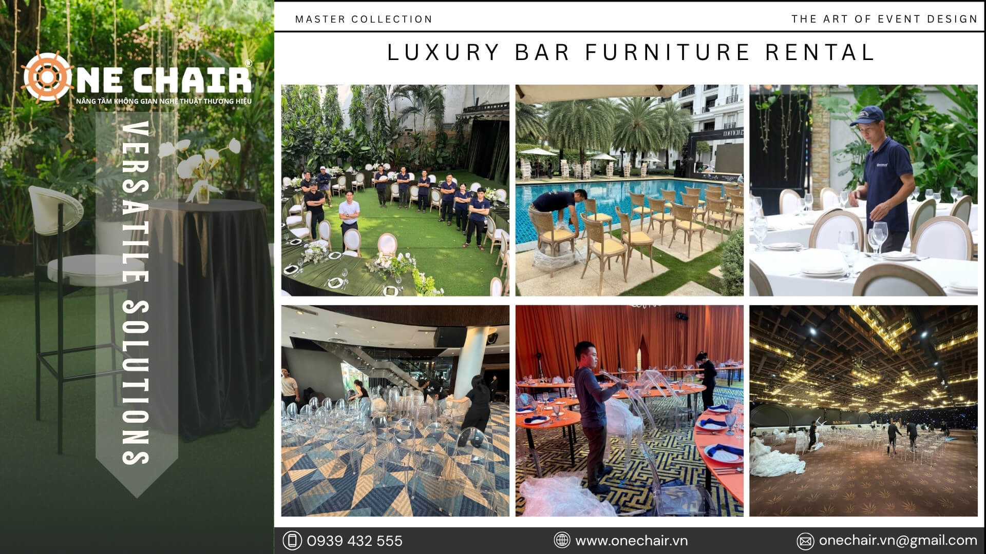Hình 27: Liên hệ ONE CHAIR nhận tư vấn setup bàn ghế BAR sự kiện cao cấp