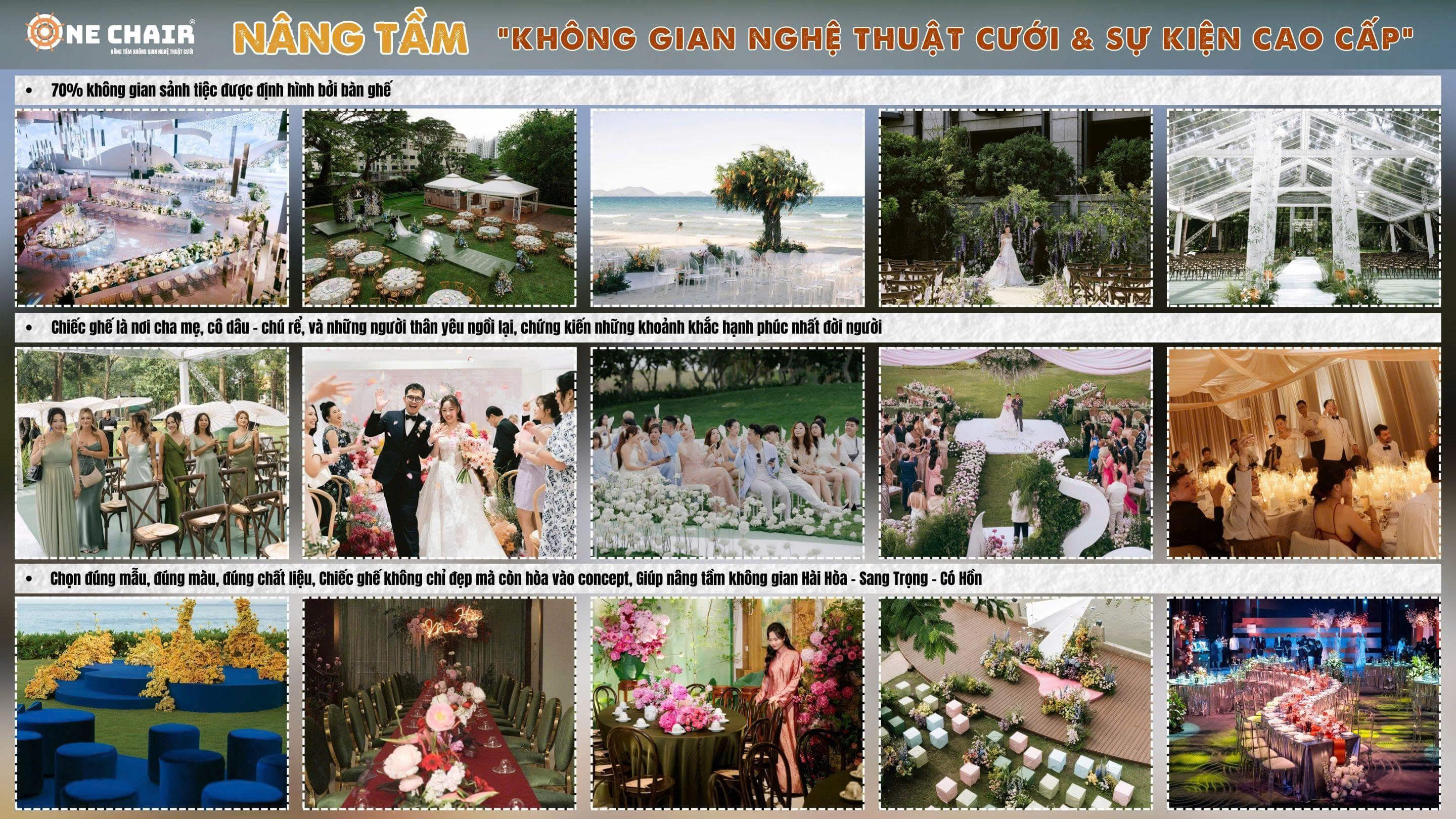 Bàn Ghế Định Hình 70% Không Gian Sự Kiện