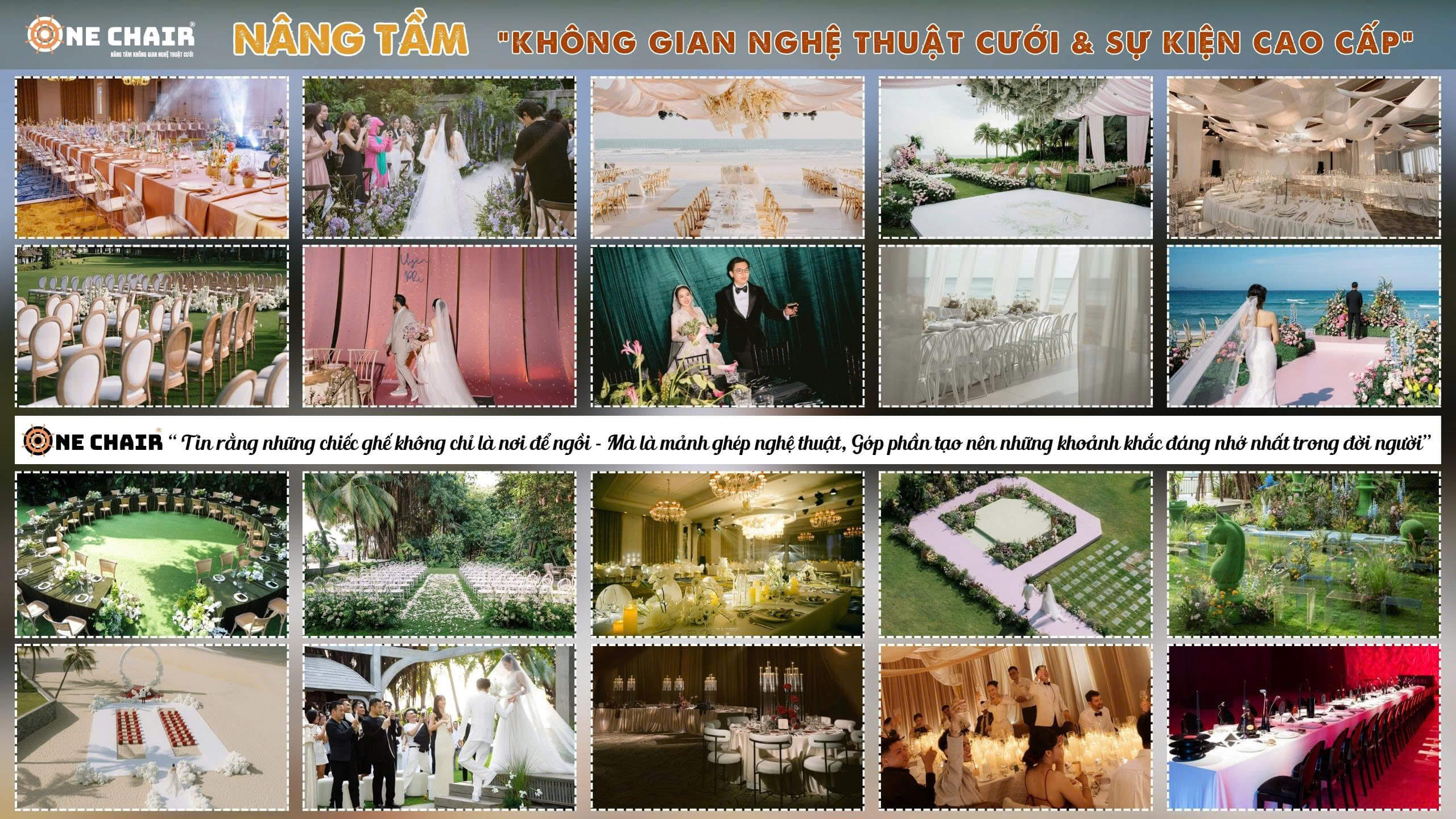ONE CHAIR - Nâng Tầm Không Gian Nghệ Thuật Cưới & Sự Kiện Cao Cấp