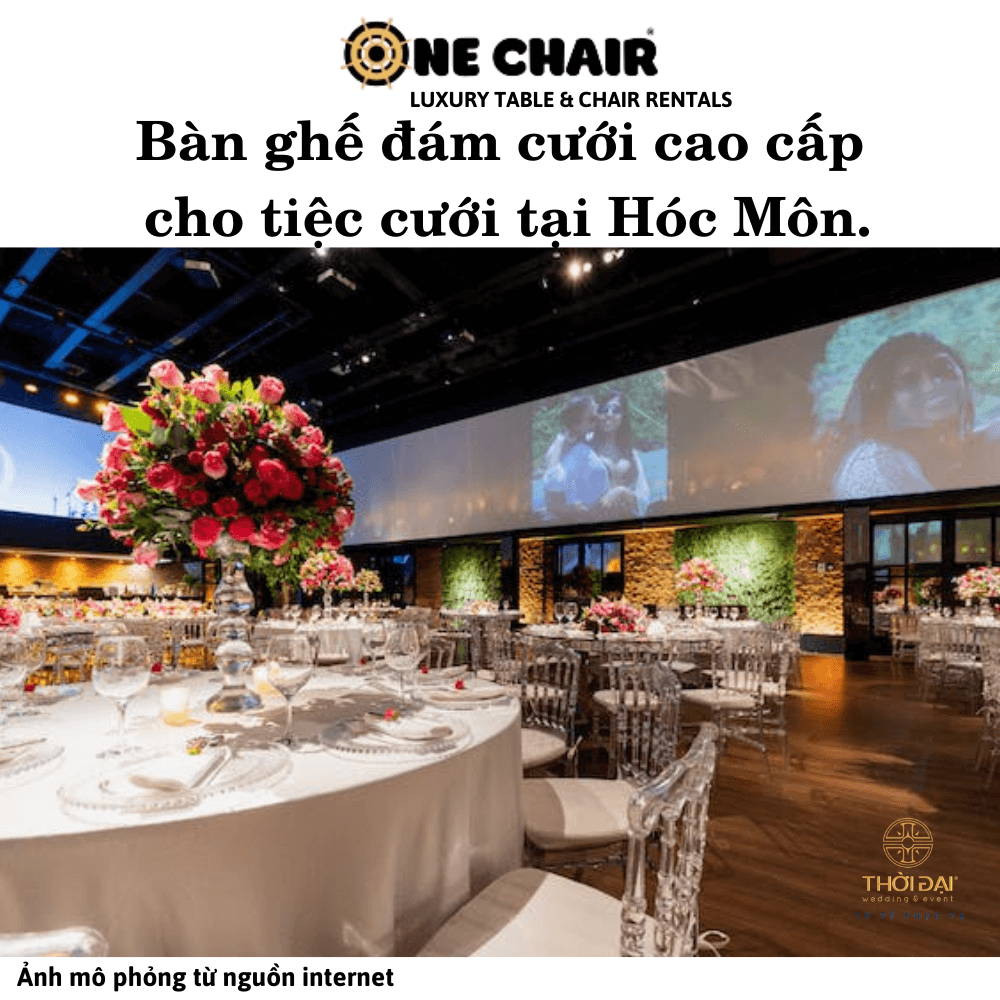 Hình 3: Cho thuê bàn ghế sự kiện tiệc cưới Napoleon pha lê trong suốt cao cấp tại Hóc Môn, HCM.