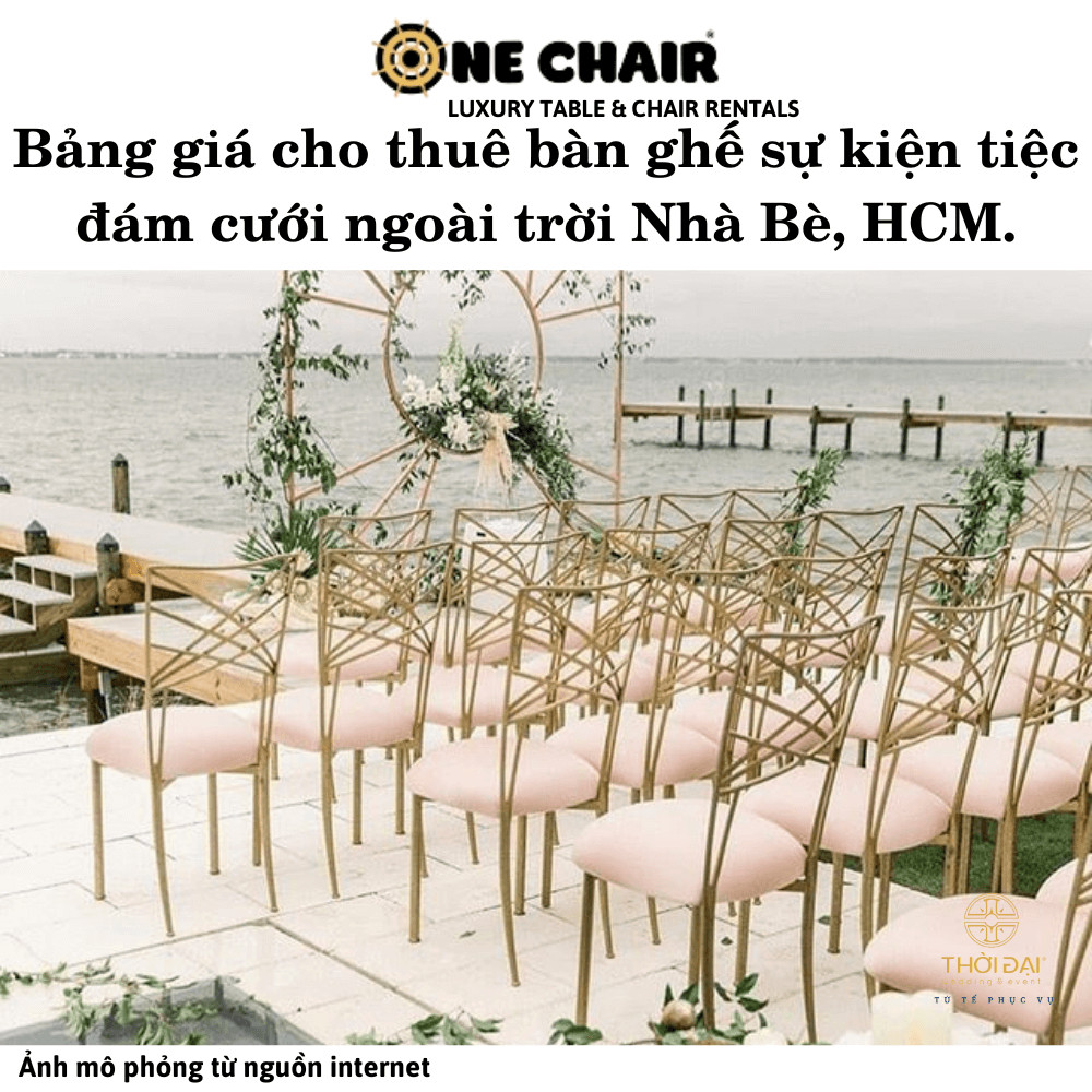 Hình 5: Cho thuê bàn ghế sự kiện tiệc đám cưới sân vườn Chameleon tắc kè hoa tại Nhà Bè, HCM.