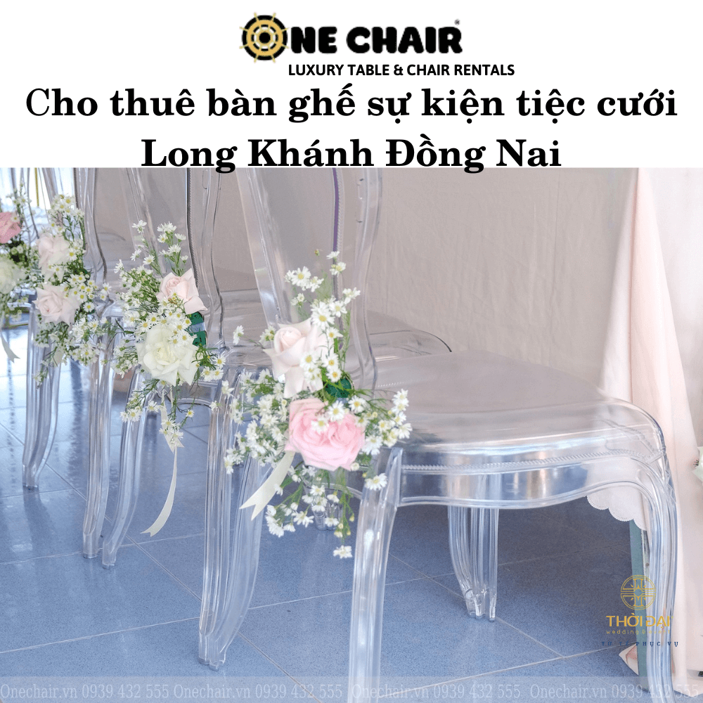 Hình 14: Cho thuê bàn ghế gia tiên nữ hoàng trong suốt Long Khánh Đồng Nai.