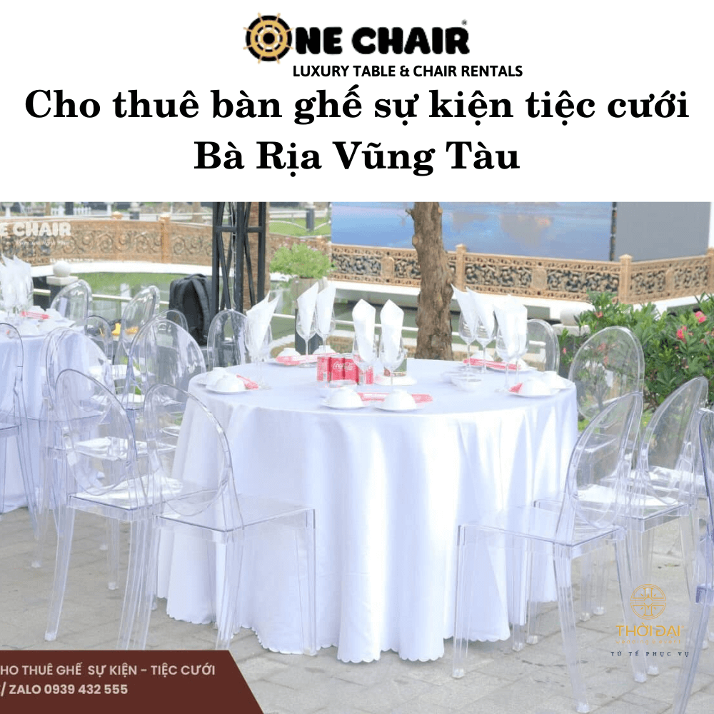Hình 1: Đơn vị cho thuê bàn ghế sự kiện tiệc cưới cao cấp tại Bà Rịa Vũng Tàu.