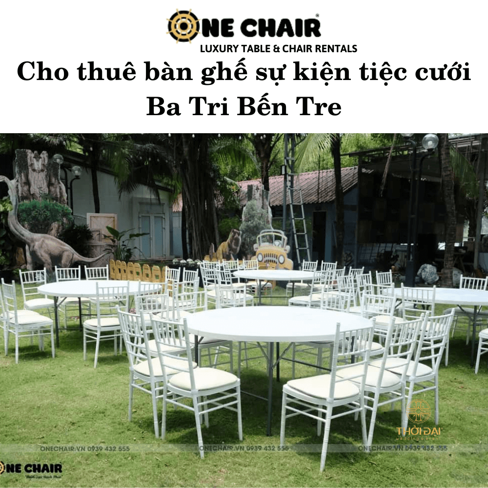 Hình 9: Cho thuê bàn ghế nhựa sự kiện tiệc cưới sân vườn Ba Tri Bến Tre.