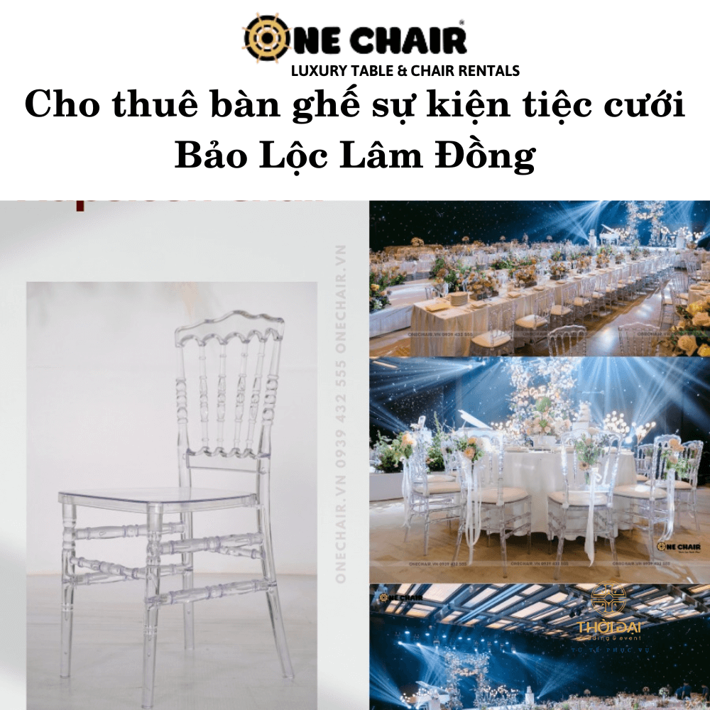 Hình 10: Cho thuê bàn ghế đám cưới trong suốt cao cấp tại Bảo Lộc Lâm Đồng.