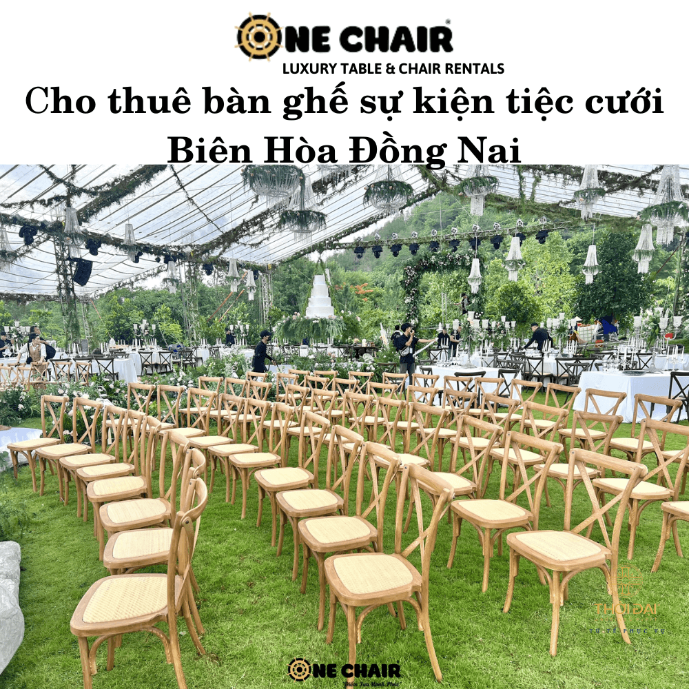 Hình 4: Cho thuê bàn ghế đám cưới gỗ giá rẻ Biên Hòa Đồng Nai.