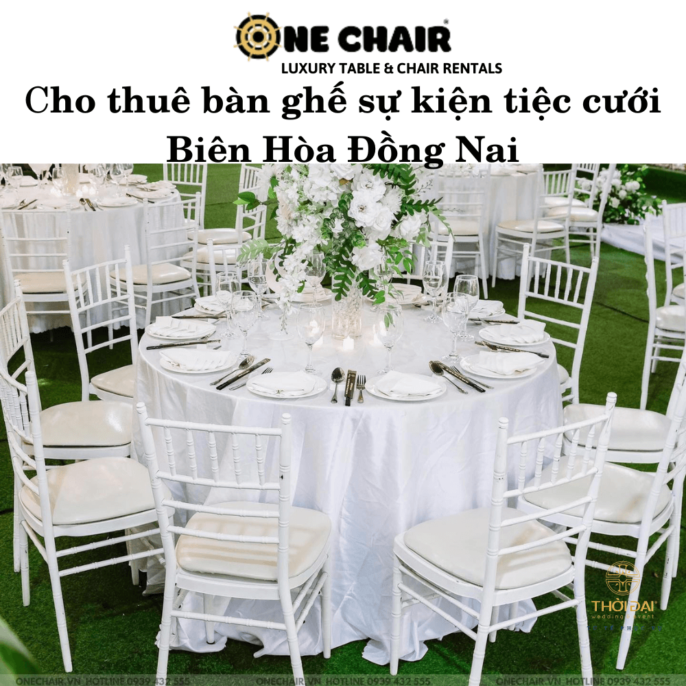 Hình 15: Cho thuê bàn ghế đám cưới tiffany trắng Biên Hòa Đồng Nai.