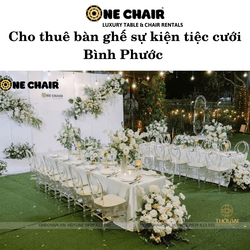Hình 11: Cho thuê bàn ghế đám cưới sân vườn nhựa trong suốt Bình Phước.