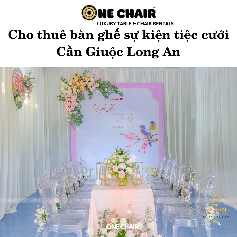 Hình 12: Cho thuê bàn ghế trong suốt đám cưới Cần Giuộc Long An.