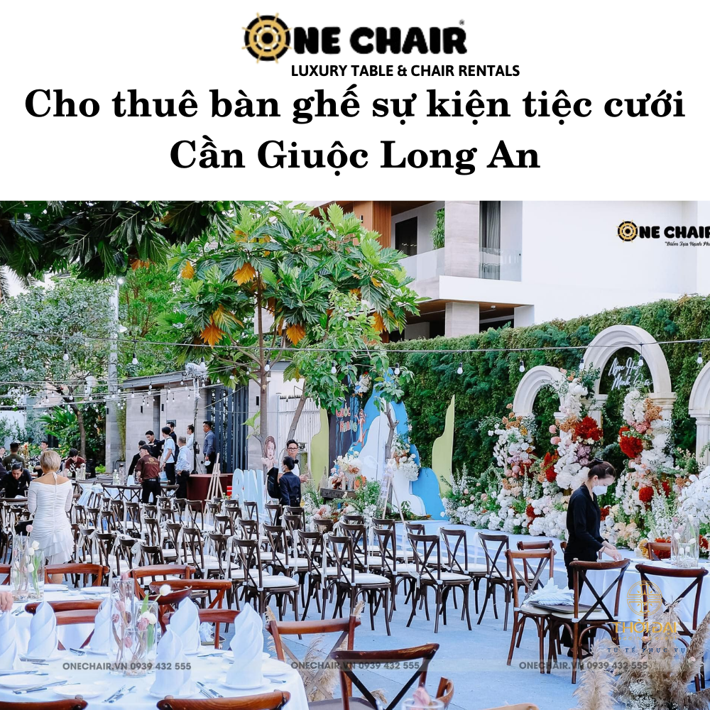 Hình 11: Cho thuê bàn ghế gỗ đám cưới Cần Giuộc Long An.