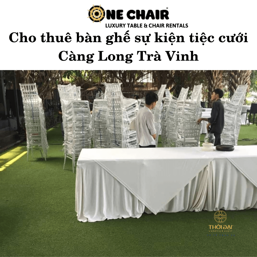 Hình 3: Dịch vụ cho thuê bàn ghế nhựa đám cưới Càng Long Trà Vinh.